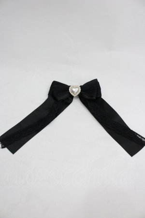 画像: MA*RS / ハートパールリボンクリップ  黒Ｘ白 I-26-03-05-063-EL-AC-SA-ZI