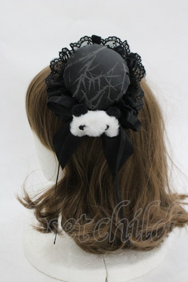 画像2: LOLITAその他(お買取対象外) / パンダ付きお団子クリップ  ブラック I-26-03-05-066-LO-ZA-SA-ZI (2)