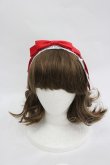 画像1: axes femme kawaii / レースリボンカチューシャ  赤Ｘ白 I-26-03-05-070-AX-AC-SA-ZI (1)