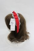 画像2: axes femme kawaii / レースリボンカチューシャ  赤Ｘ白 I-26-03-05-070-AX-AC-SA-ZI (2)