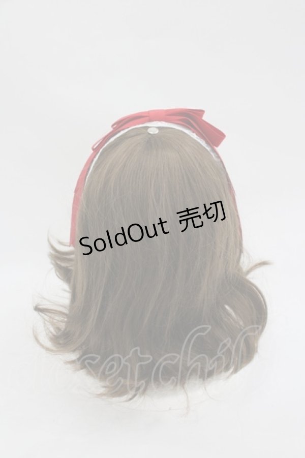 画像3: axes femme kawaii / レースリボンカチューシャ  赤Ｘ白 I-26-03-05-070-AX-AC-SA-ZI (3)