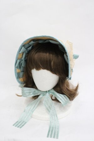 画像: LOLITAその他(お買取対象外) / チェックリボンレース麦わらハット  アイボリーＸ青Ｘ白 I-26-03-05-075-LO-AC-SA-ZI