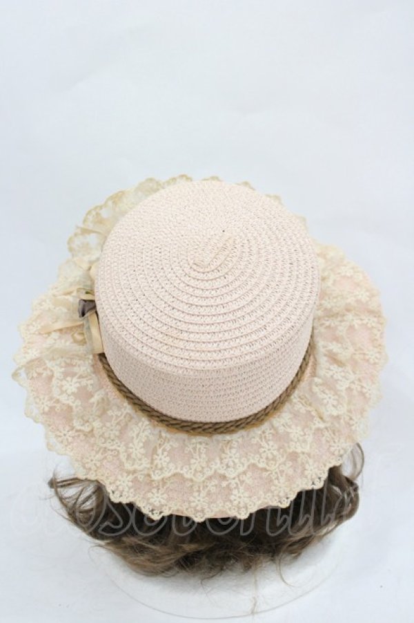 画像3: axes femme / 巻きバラレースカンカン帽  ピンクＸブラウン I-26-03-05-077-AX-AC-SA-ZI (3)