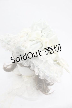 画像: 妹抖手作工作屋 / スイトライプリボンハット  白Ｘ青 I-26-03-05-086-LO-AC-SA-ZI