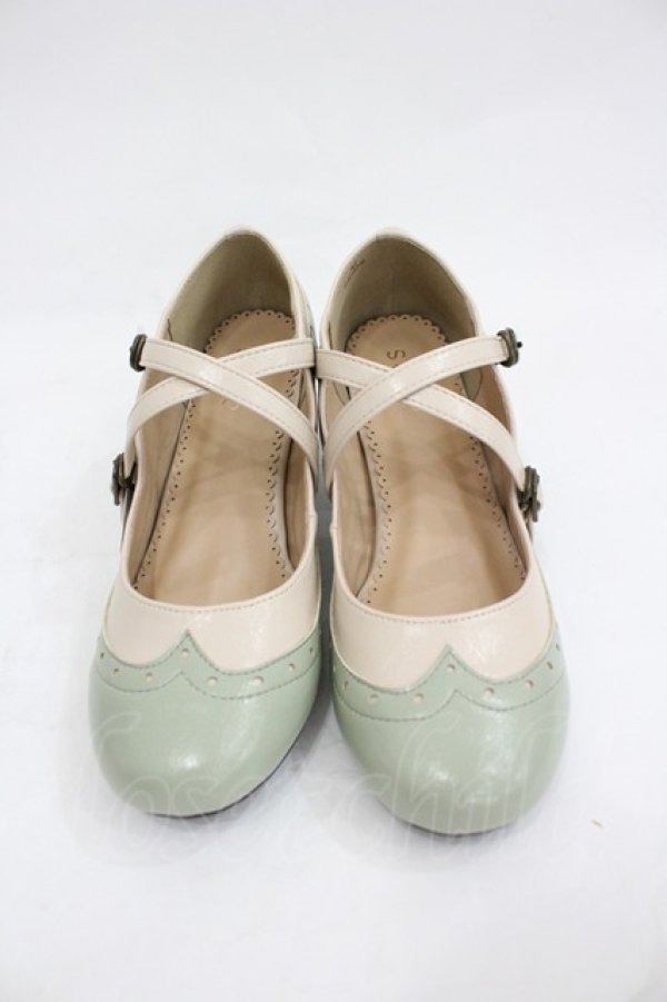 画像2: axes femme / クロスストラップパンプス M グリーン I-26-03-05-007-AX-SH-SA-ZI (2)