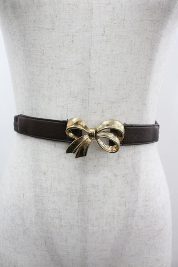 画像1: LOLITAその他(お買取対象外) / リボンモチーフベルト  ブラウンＸゴールド I-26-03-05-092-LO-ZA-SA-ZI (1)