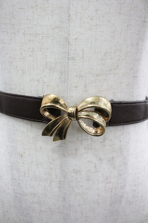 画像2: LOLITAその他(お買取対象外) / リボンモチーフベルト  ブラウンＸゴールド I-26-03-05-092-LO-ZA-SA-ZI (2)