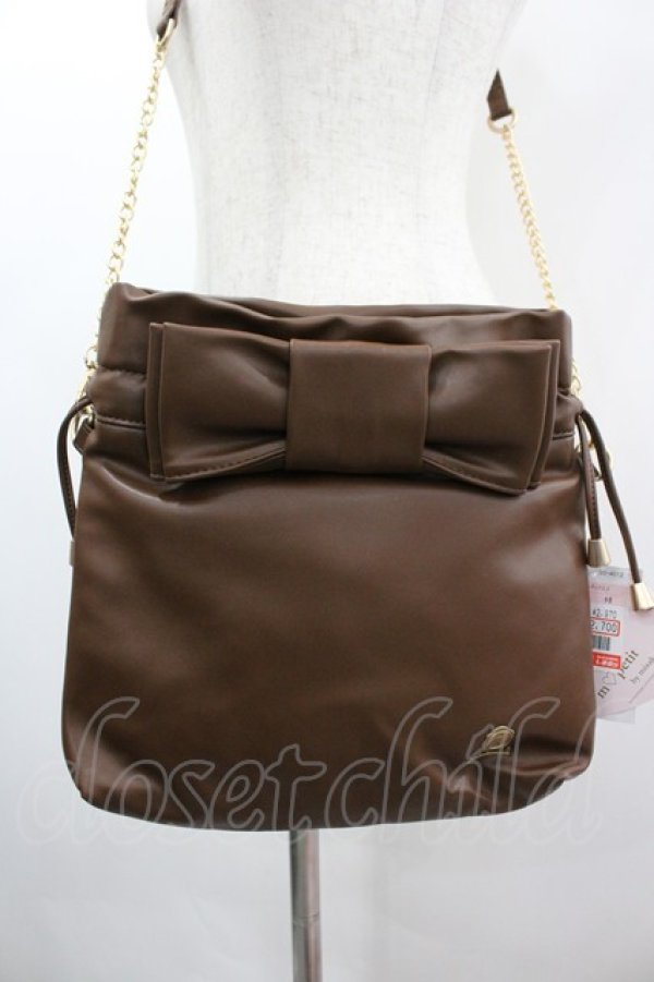 画像2: m petit by misako / AMリボンキンチャクSLD  中茶 I-26-03-05-101-LO-BG-SA-ZI (2)