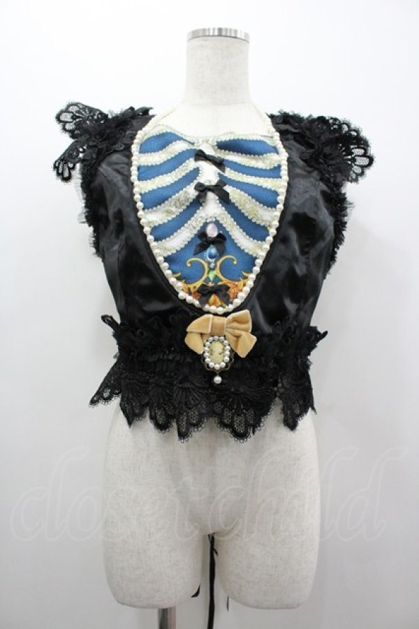 画像1: Triple fortune / スケルトンコルセット  黒 I-26-03-05-106-EL-TO-SA-ZI (1)