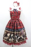 画像1: Angelic Pretty / British Bearジャンパースカートセット  赤チェック I-26-03-05-109-AP-OP-SA-ZI (1)