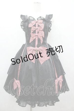 画像: BABY,THE STARS SHINE BRIGHT / 星ネコちゃんジャンパースカート  黒Ｘ赤 I-26-03-05-111-BA-OP-SA-ZI