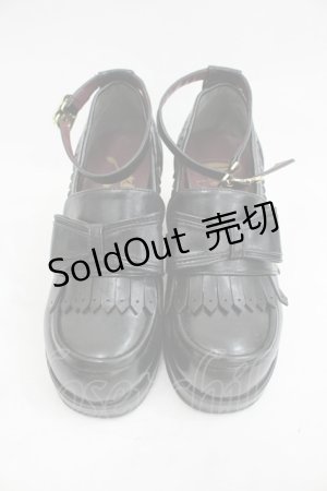 画像: Amavel / Bibliotheque Cafeローファーパンプス L 黒 I-26-03-05-010-CA-SH-SA-ZI