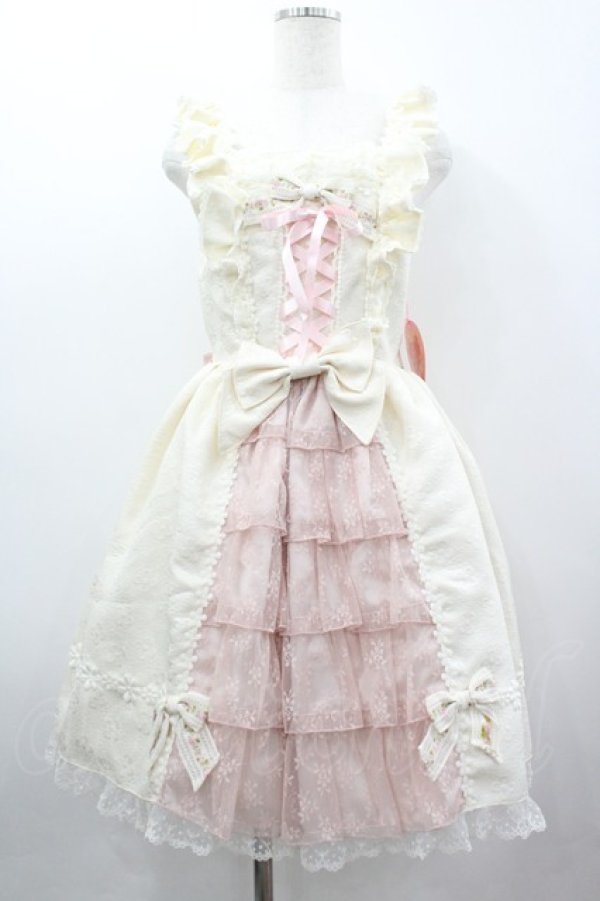 画像3: BABY,THE STARS SHINE BRIGHT / グラスグリーンのPastoral お花摘みの少女ジャンパースカート  ピンクＸアイボリー I-26-03-05-116-BA-OP-SA-ZI (3)