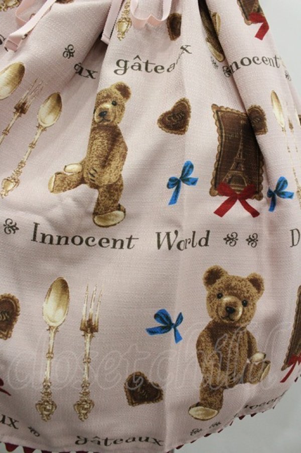 画像3: Innocent World / ビスケットベアーハイウエストジャンパースカート M ピンク I-26-03-05-117-IW-OP-SA-ZI (3)