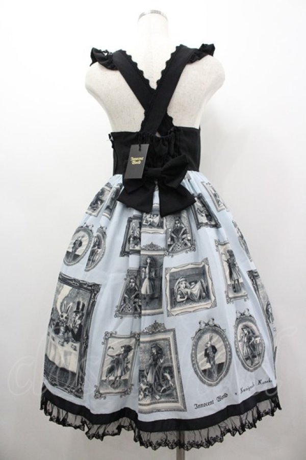 画像2: Innocent World / 金子國義アリスハイウエストジャンパースカート M サックス I-26-03-05-120-IW-OP-SA-ZI (2)