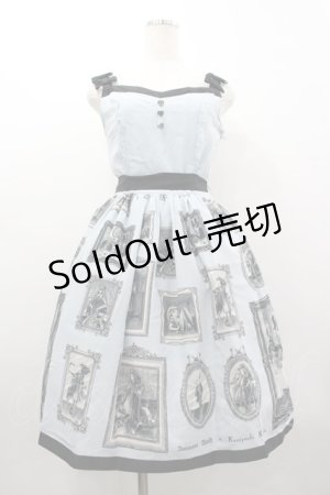 画像: Innocent World / 金子國義アリス肩リボンジャンパースカート M サックス I-26-03-05-121-IW-SK-SA-ZI