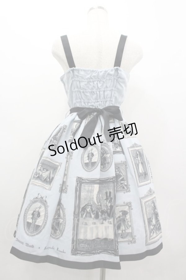画像2: Innocent World / 金子國義アリス肩リボンジャンパースカート M サックス I-26-03-05-121-IW-SK-SA-ZI (2)