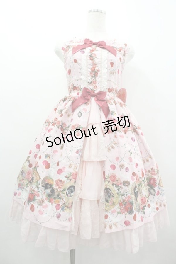 画像1: BABY,THE STARS SHINE BRIGHT / Lady Victorian Rose Jewelry〜想いは薔薇の花びらの上に〜柄プリンセスジャンパースカート  ピンク I-26-03-05-123-BA-OP-SA-ZI (1)