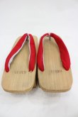 画像3: PINK HOUSE / 下駄 約24CM 赤Ｘベージュ I-26-03-05-012-LO-SH-SA-ZI (3)