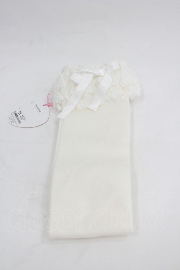 画像2: BABY,THE STARS SHINE BRIGHT / トーションレースオーバーニーソックス  白 I-26-03-05-019-BA-ZA-SA-ZI (2)