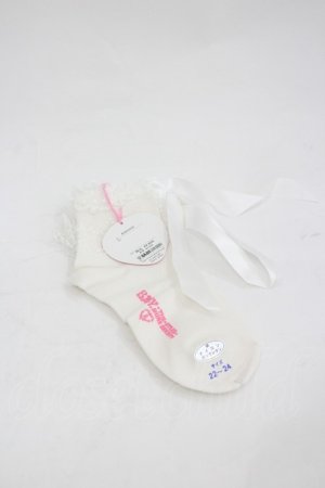 画像: BABY,THE STARS SHINE BRIGHT / チュールレースのクルー丈ソックス  白 I-26-03-05-020-BA-ZA-SA-ZI