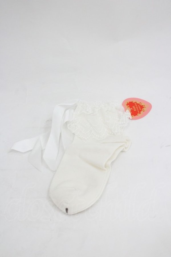 画像2: BABY,THE STARS SHINE BRIGHT / チュールレースのクルー丈ソックス  白 I-26-03-05-020-BA-ZA-SA-ZI (2)