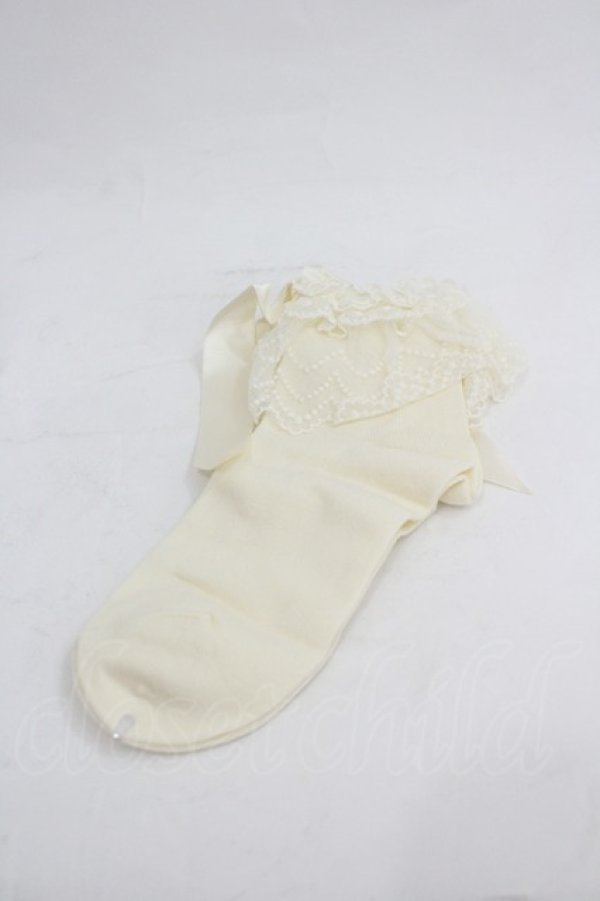 画像1: BABY,THE STARS SHINE BRIGHT / チュールレースクルー丈ソックス  生成り I-26-03-05-025-BA-ZA-SA-ZI (1)