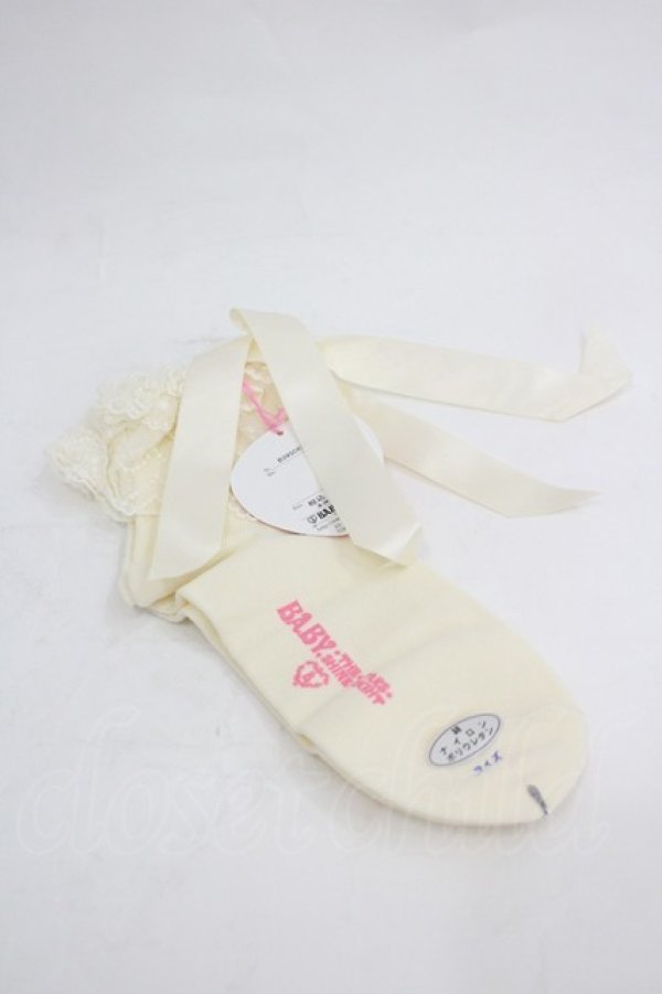 画像2: BABY,THE STARS SHINE BRIGHT / チュールレースクルー丈ソックス  生成り I-26-03-05-025-BA-ZA-SA-ZI (2)