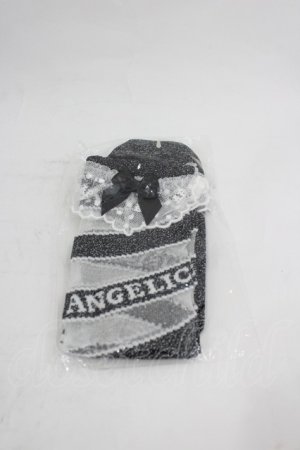 画像: Angelic Pretty / ストライプキャンディクルー丈ソックス  黒Ｘ白Ｘシルバー I-26-03-05-037-AP-ZA-SA-ZI