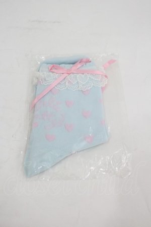 画像: Angelic Pretty / Lovely Heartクルー丈ソックス  サックスＸピンク I-26-03-05-038-AP-ZA-SA-ZI