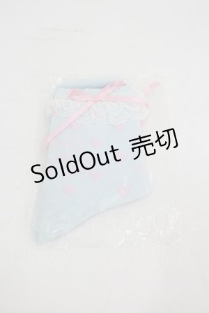 画像: Angelic Pretty / Lovely Heartクルー丈ソックス  サックスＸピンク I-26-03-05-038-AP-ZA-SA-ZI