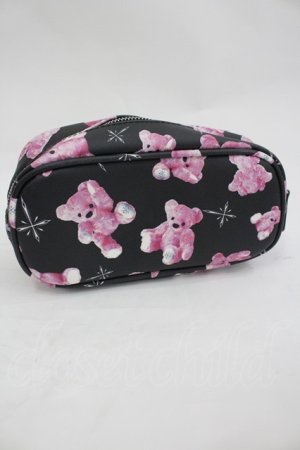 画像: TRAVAS TOKYO / くま総柄プリントポーチ  黒 I-26-03-05-041-0-ZA-TE-ZI