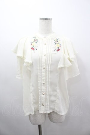 画像: axes femme / ミックスフルーツ刺繍ブラウス  アイボリー I-26-03-06-001-AX-BL-SA-ZI