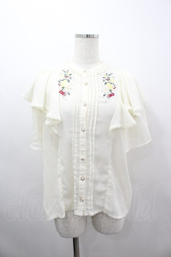 画像1: axes femme / ミックスフルーツ刺繍ブラウス  アイボリー I-26-03-06-001-AX-BL-SA-ZI (1)
