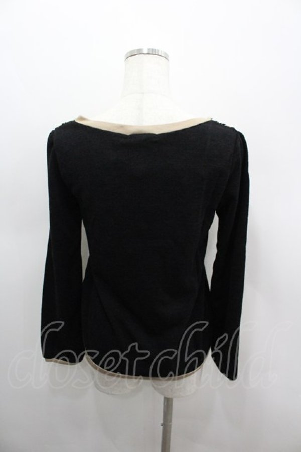 画像3: axes femme / パール&ビジューフラワープルオーバー M クロ I-26-03-06-035-AX-TO-SA-ZI (3)