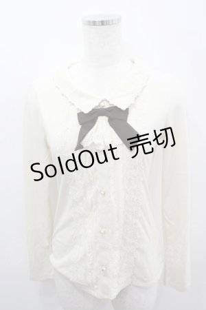 画像: axes femme / 襟付ブラウスデザインプルオーバー M アイボリー I-26-03-06-036-AX-TO-SA-ZI