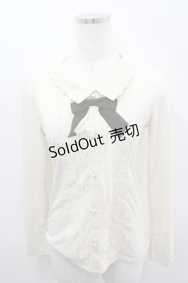 画像1: axes femme / 襟付ブラウスデザインプルオーバー M アイボリー I-26-03-06-036-AX-TO-SA-ZI (1)