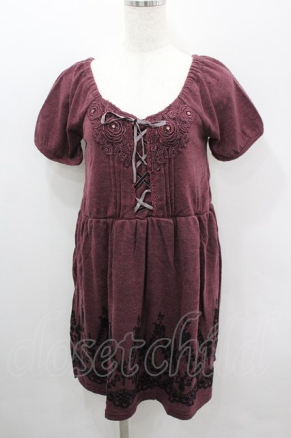 画像1: axes femme / カットソー裾フロッキーチュニ M パープル I-26-03-06-040-AX-OP-SA-ZI (1)