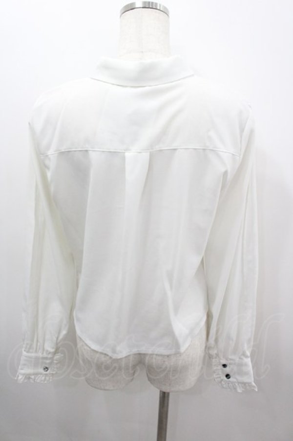 画像3: axes femme / ジャカードリボン付ブラウス  白Ｘ黒 I-26-03-06-004-AX-BL-SA-ZI (3)