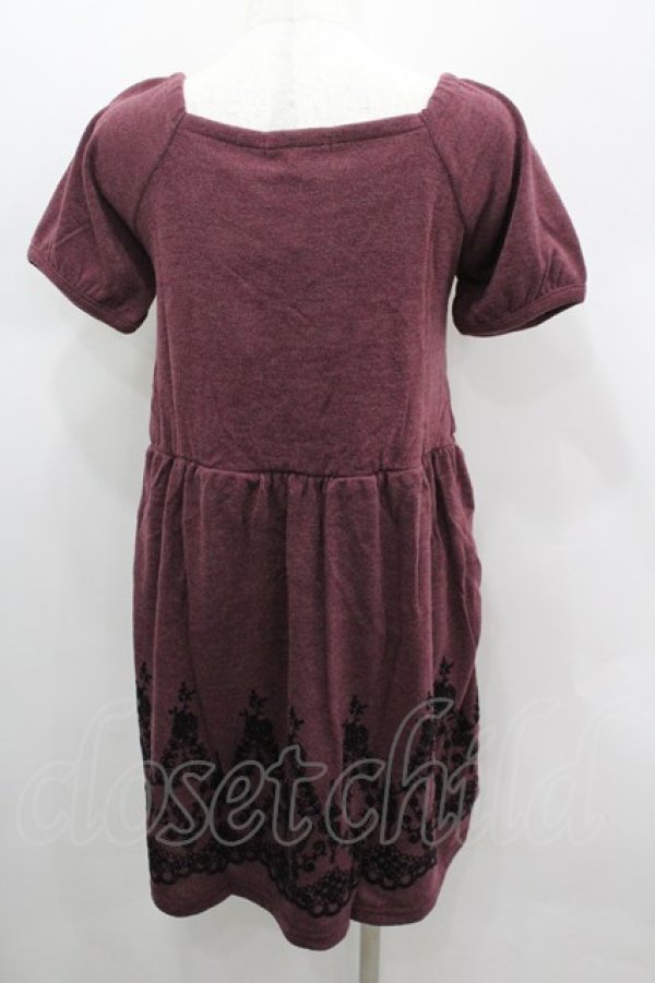 画像3: axes femme / カットソー裾フロッキーチュニ M パープル I-26-03-06-040-AX-OP-SA-ZI (3)