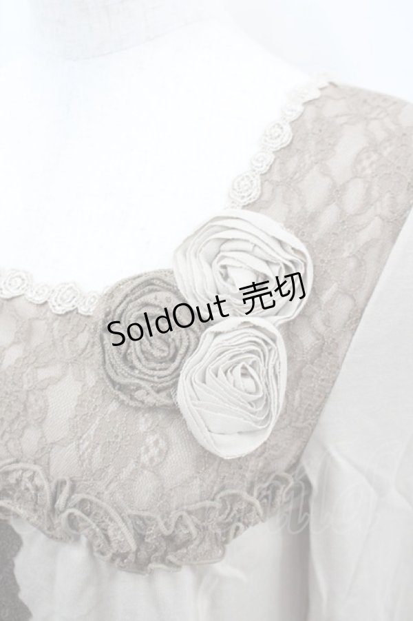 画像2: axes femme / ローズモチーフレース切り替えカットソー M ベージュ I-26-03-06-041-AX-TO-SA-ZI (2)