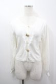 画像1: axes femme POETIQUE / レース×リボンニットカーディガン  白 I-26-03-06-042-AX-TO-SA-ZI (1)