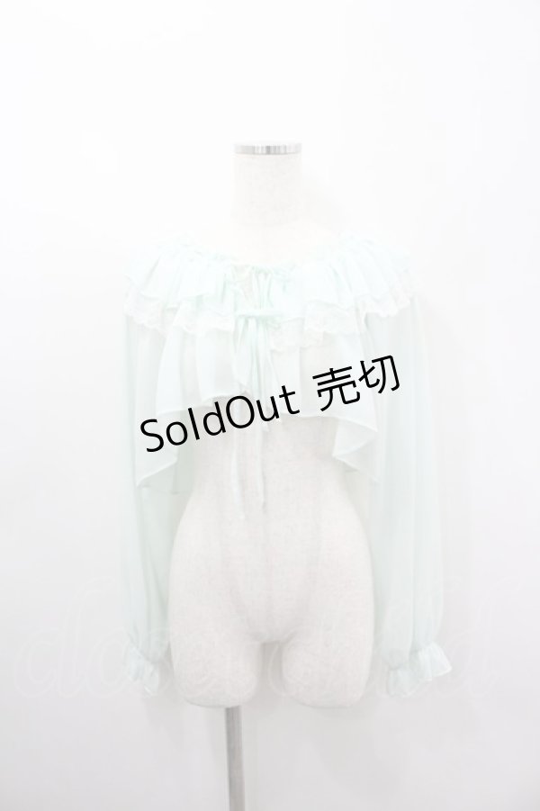 画像1: axes femme POETIQUE / オフショルシフォンボレロ  ミント I-26-03-06-046-AX-TO-SA-ZI (1)