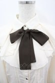 画像2: axes femme / ラッフルフリルブラウス  アイボリーＸブラウン I-26-03-06-005-AX-BL-SA-ZI (2)