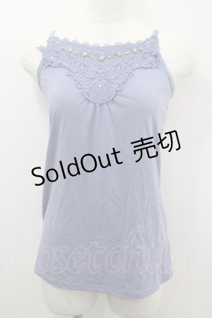 画像: axes femme / ビジュー使いキャミソール  パープル I-26-03-06-047-AX-TO-SA-ZI