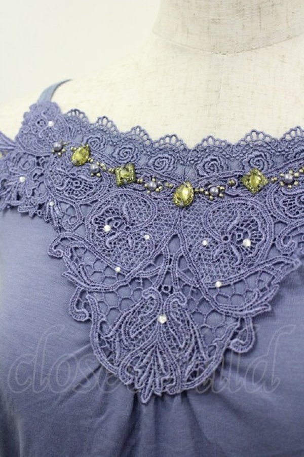 画像2: axes femme / ビジュー使いキャミソール  パープル I-26-03-06-047-AX-TO-SA-ZI (2)