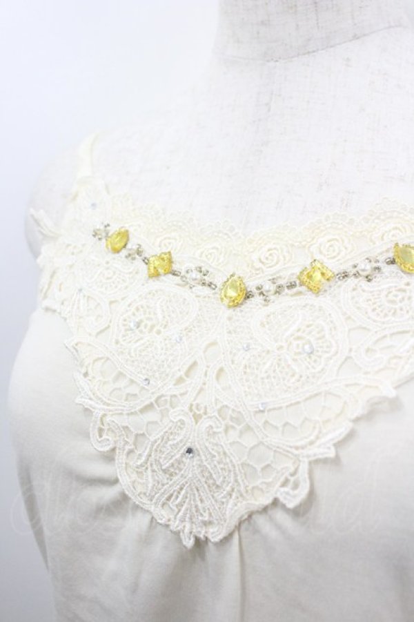 画像2: axes femme / ビジュー使いキャミソール  生成り I-26-03-06-048-AX-TO-SA-ZI (2)