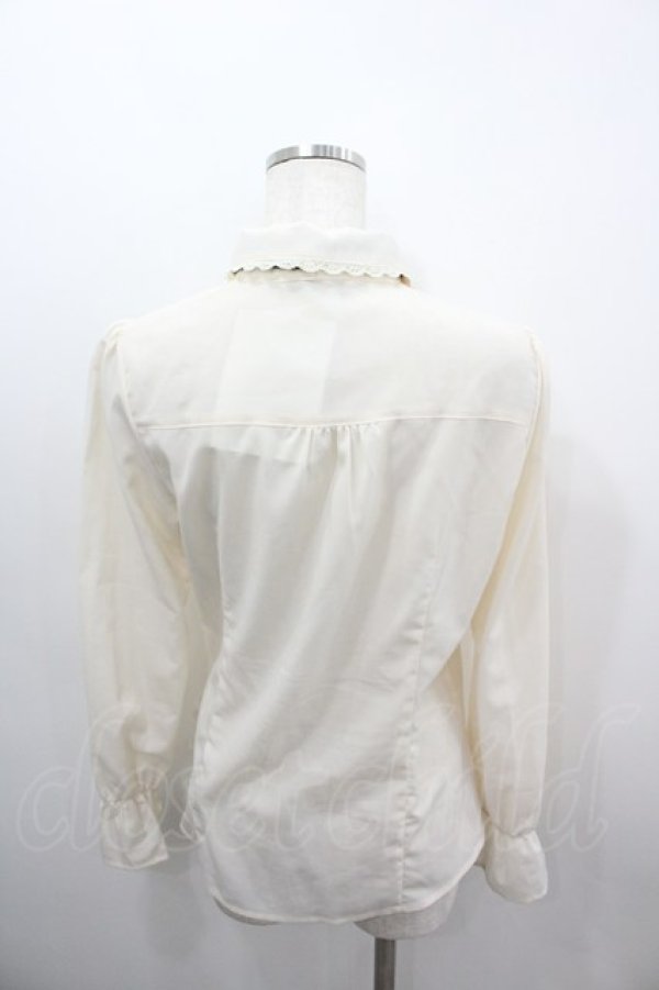 画像3: axes femme / ラッフルフリルブラウス  アイボリーＸブラウン I-26-03-06-005-AX-BL-SA-ZI (3)