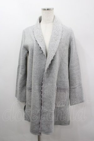 画像: axes femme / 薔薇レースパールロングカーディガン M グレー I-26-03-06-052-AX-TO-SA-ZI