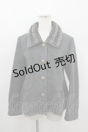 画像: axes femme / フリルカラーショートコート M 黒 I-26-03-06-053-AX-CO-SA-ZI